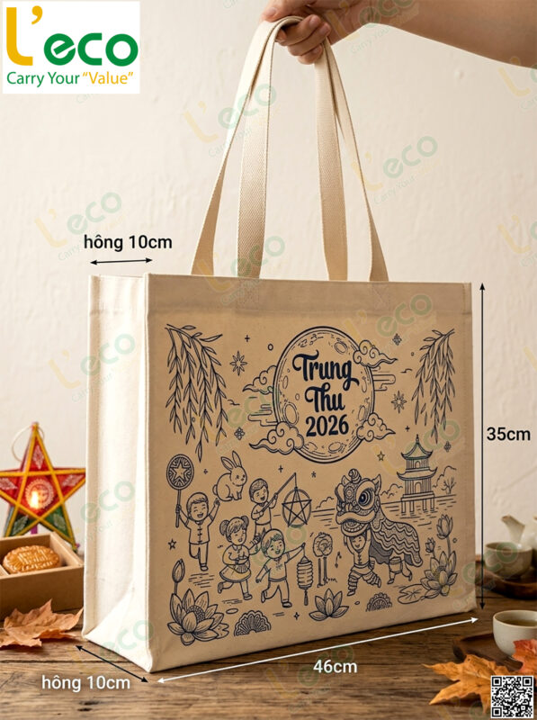 túi vải canvas đựng bánh trung thu